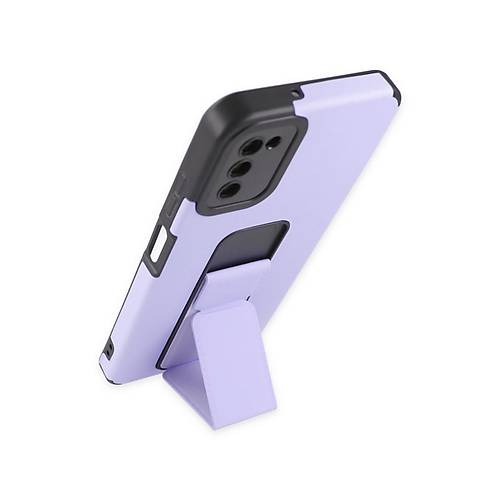 Galaxy A03S K�l�f Mega Standl� Silikon - Lila