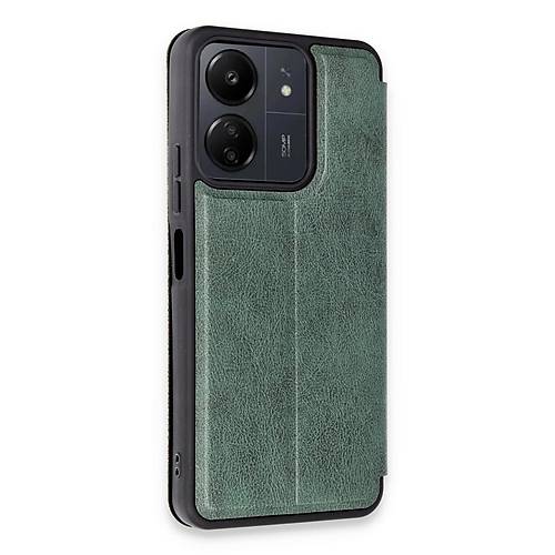 Redmi 13C K�l�f Flip Cover - Koyu Ye�il