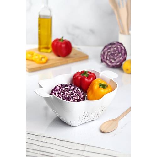 Akrilik Beyaz Makarna S�zge�i & Sebze Meyve S�zge�i