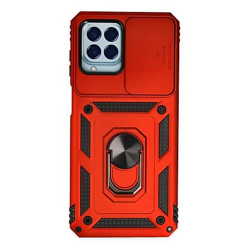 Galaxy M33 K�l�f Pars Lens Y�z�kl� Silikon - K�rm�z�