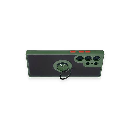 Galaxy S23 Ultra K�l�f Montreal Y�z�kl� Silikon Kapak - Ye�il