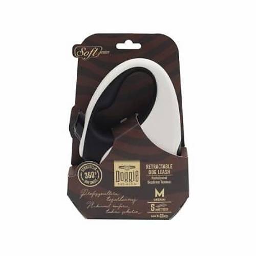 Otomatik K�pek Tasmas� Soft Seri Small Beyaz