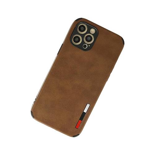 iPhone 12 Pro Max K�l�f Loop Deri Silikon - Kahverengi
