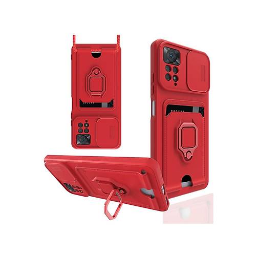 Redmi Note 12 Pro 4G K�l�f Zuma Kartvizitli Y�z�kl� Silikon - K�rm�z�
