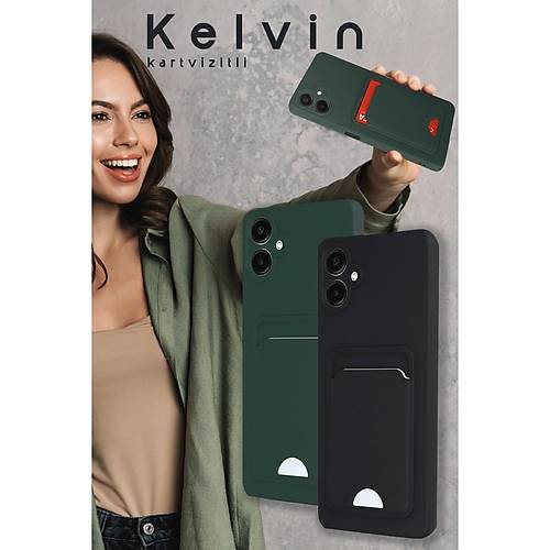 Galaxy A16 5G K�l�f Kelvin Kartvizitli Silikon - K�rm�z�