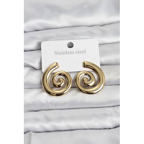 316L �elik Gold Renk Sarmal Modelli Kad�n K�pe