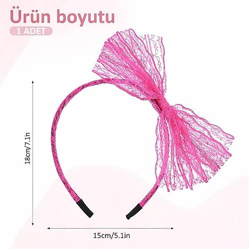 80�ler 90�lar Neon Pembe Dantel Ta� Fiyonklu