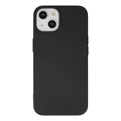 iPhone 15 Plus K�l�f Nano i�i Kadife Silikon - Siyah