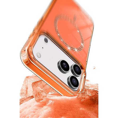 iPhone 17 Pro Max Live Diamond Magsafe Kapak - �effaf