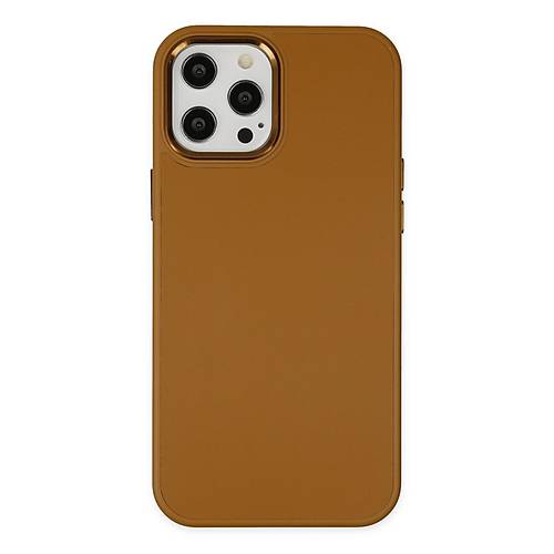 iPhone 12 Pro Max K�l�f Asya Deri Silikon - Kahverengi