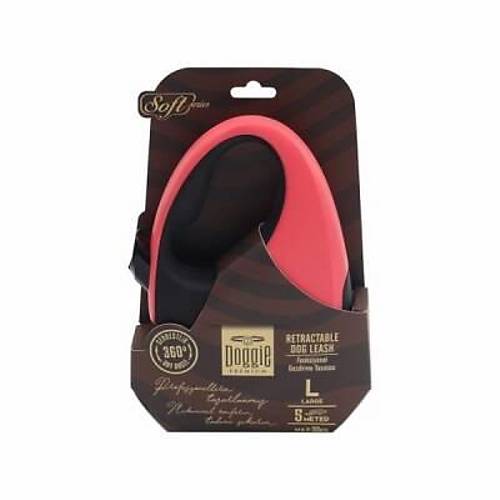Otomatik K�pek Tasmas� Soft Seri Large Pembe