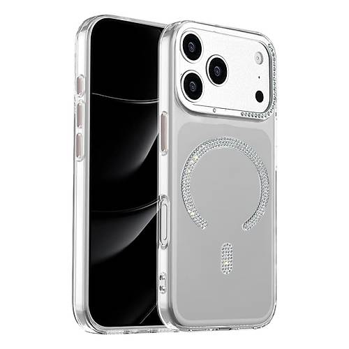 iPhone 17 Pro Max Tash Diamond Magsafe Kapak - Beyaz