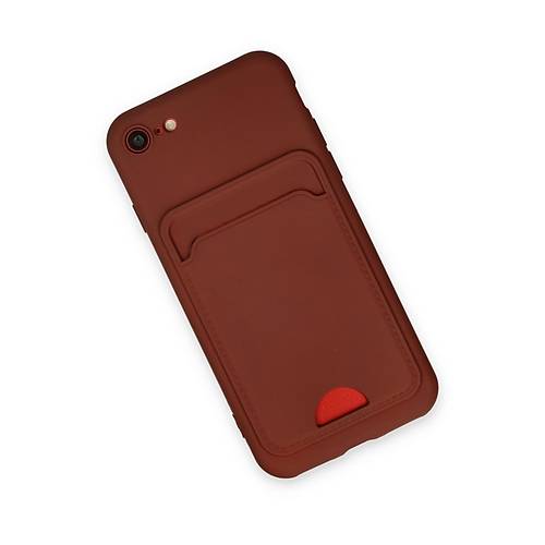 iPhone 7 K�l�f Kelvin Kartvizitli Silikon - Bordo