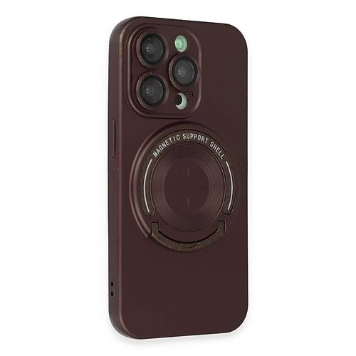 iPhone 14 Pro K�l�f Lukka Magneticsafe Kapak - Kahverengi