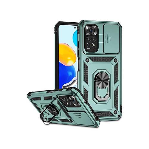Redmi Note 11 Pro K�l�f Pars Lens Y�z�kl� Silikon - Ye�il