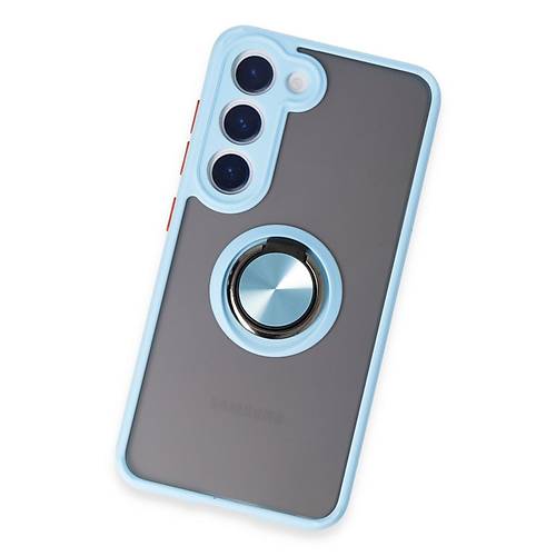 Galaxy S23 K�l�f Montreal Y�z�kl� Silikon Kapak - Buz Mavi