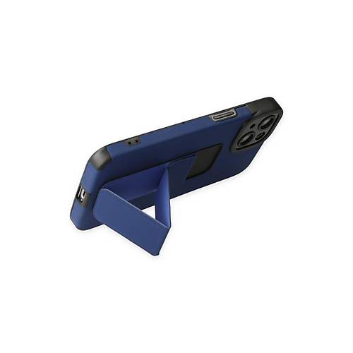 iPhone 14 Plus K�l�f Mega Standl� Silikon - Mavi