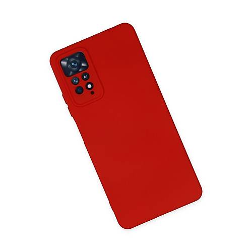 Redmi Note 11 Pro K�l�f Nano i�i Kadife Silikon - K�rm�z�