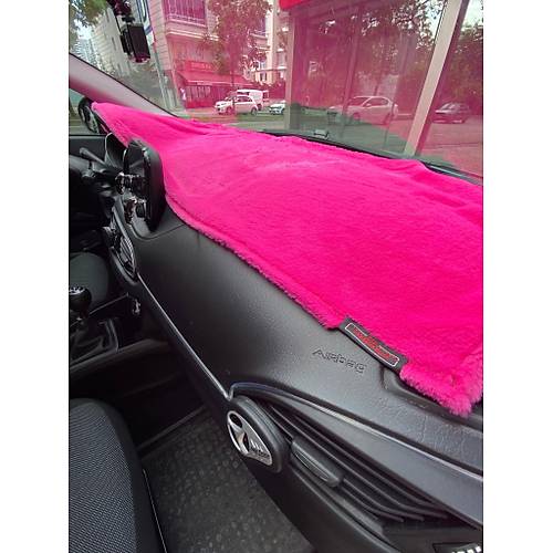 Yumu�ak T�yl� Oto Torpido Bagaj �st� �rt� Pelu� Hal� Fu�ya Pembe 130x40cm