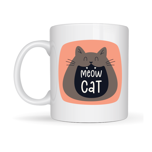 Meow Cat � Sevimli Kedi Tasar�ml� Porselen Kupa MODEL 66 E�lenceli Kahve & �ay Kupas� Hediyelik
