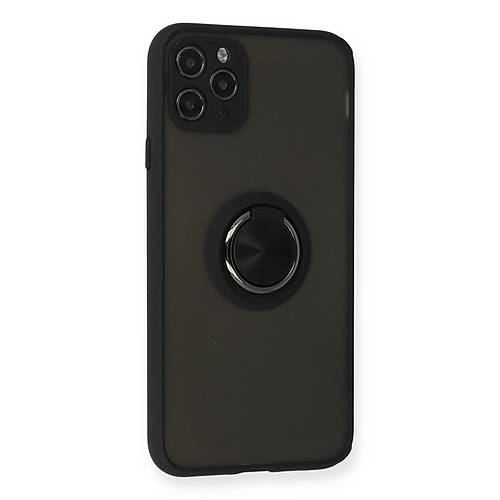 iPhone 11 Pro K�l�f Montreal Y�z�kl� Silikon Kapak - Siyah