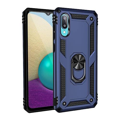 Galaxy A02 K�l�f Sofya Y�z�kl� Silikon Kapak - Lacivert
