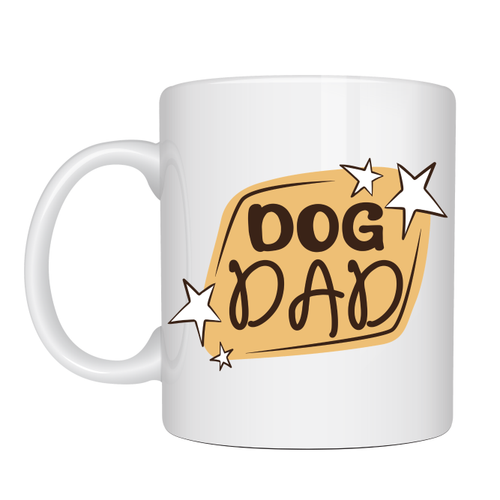 Dog Dad Kupa MODEL 184 � K�pek Babas� Temal� Porselen Kahve Kupas� � K�pek Severlere �zel Hediyelik Kupa