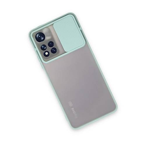 Redmi Note 11T K�l�f Palm Buzlu Kamera S�rg�l� Silikon - Turkuaz