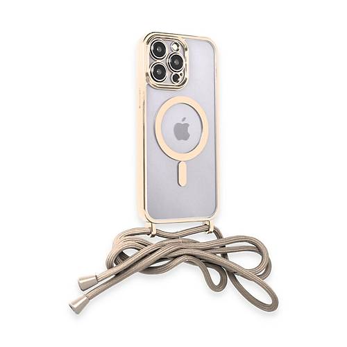 iPhone 12 Pro Max K�l�f Divo Lazer Ask�l� Magsafe Kapak - Gold
