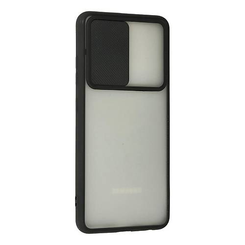 Galaxy A72 K�l�f Palm Buzlu Kamera S�rg�l� Silikon - Siyah