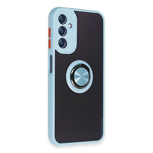 Galaxy A14 4G K�l�f Montreal Y�z�kl� Silikon Kapak - Buz Mavi