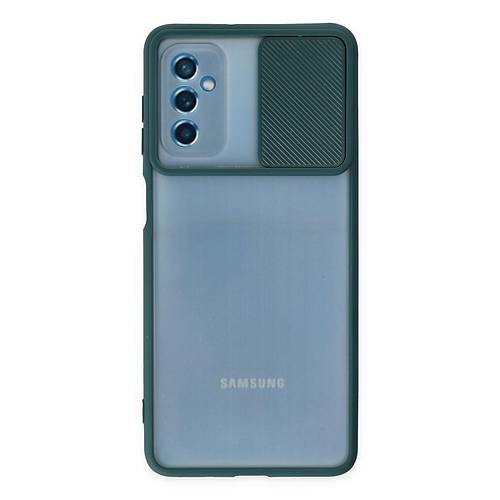 Galaxy M52 5G K�l�f Palm Buzlu Kamera S�rg�l� Silikon - Ye�il