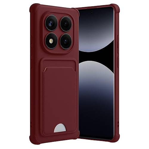 Redmi Note 14 Pro Plus Kelvin Kartvizitli Silikon - Bordo