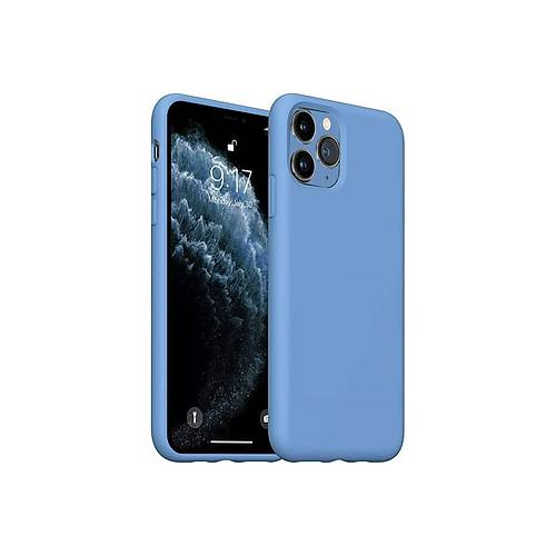iPhone 11 Pro Max K�l�f Nano i�i Kadife Silikon - Mavi