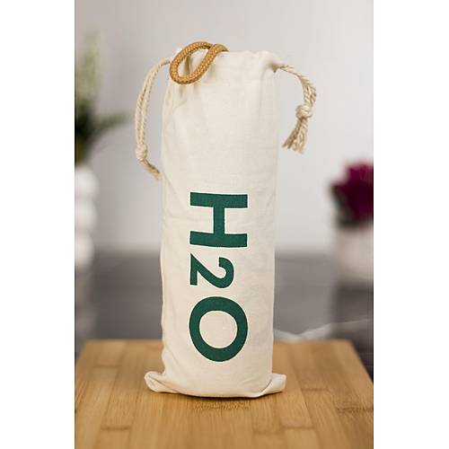 H2o Borosilikat Cam Matara Bambu Vakum Kapakl� Su �i�esi Suluk (Kuma� K�l�f Hediyeli) 600 ML