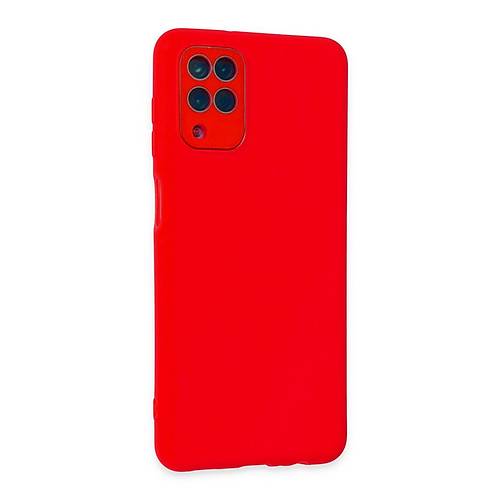 Galaxy A22 K�l�f Lansman Glass Kapak - K�rm�z�