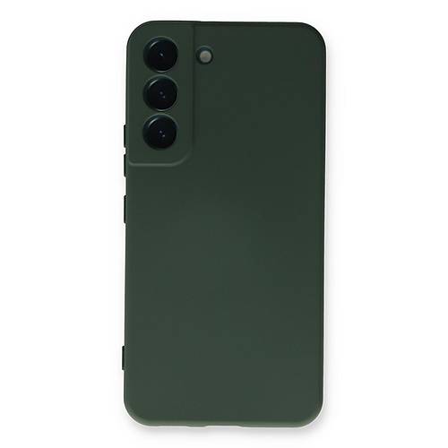 Galaxy S22 Plus K�l�f Nano i�i Kadife Silikon - Koyu Ye�il