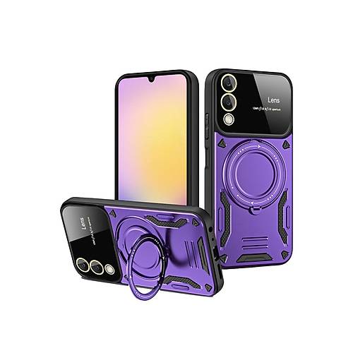 Galaxy S25 Edge K�l�f Joy Lens Standl� Kapak - Mor
