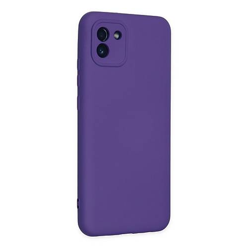 Galaxy A03 K�l�f Nano i�i Kadife Silikon - Mor
