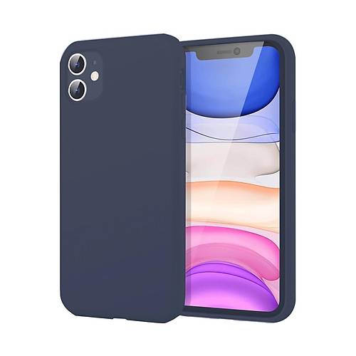 iPhone 11 K�l�f First Silikon - Lacivert