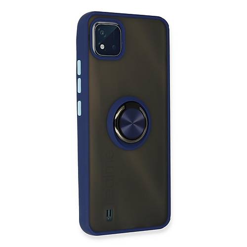 Realme C11 2021 K�l�f Montreal Y�z�kl� Silikon Kapak - Lacivert