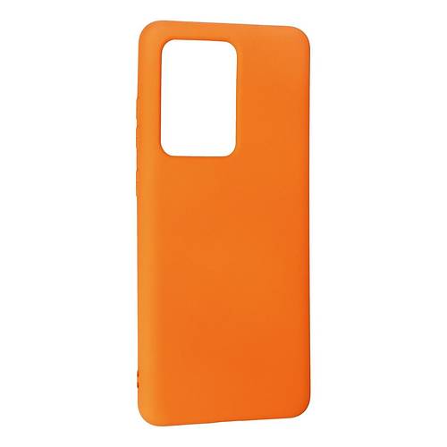 Galaxy S20 Ultra K�l�f Nano i�i Kadife Silikon - Turuncu