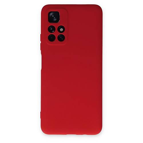 Redmi Note 11T K�l�f Nano i�i Kadife Silikon - K�rm�z�