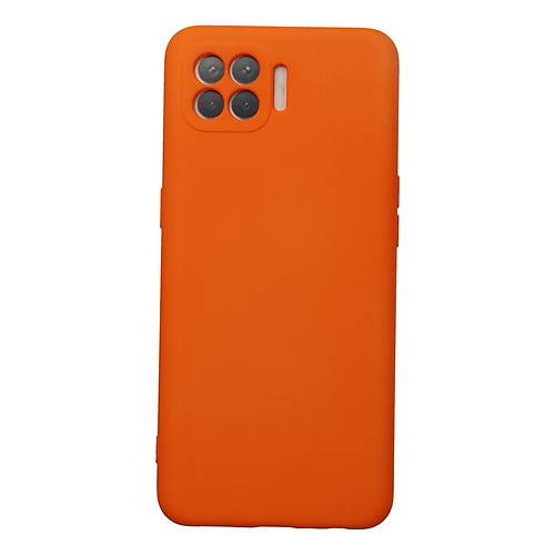 Reno 4 Lite K�l�f Nano i�i Kadife Silikon - Turuncu