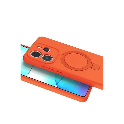 Redmi Note 14 4G Regal Magsafe Standl� Kapak - Turuncu