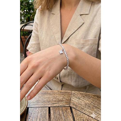 Yonca Model Zirkon Ta�l� G�m�� Renk Asans�rl� Su Yolu Bileklik