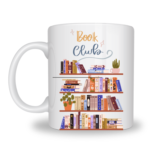 Book Club Temal� Kupa Model 243 Kitap Severler ��in Tasar�m Bask�l� Seramik Kahve Kupas�