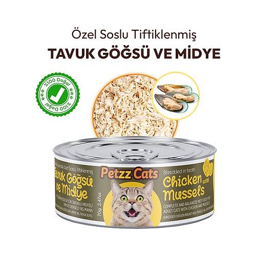 Petzzcats Tavuk & Midye Konserve Kedi Mamas� 1 Adet 70 gr