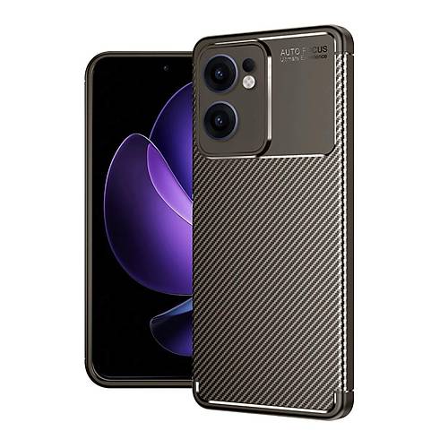 Reno 13F K�l�f Auto Focus Karbon Kapak - Kahverengi