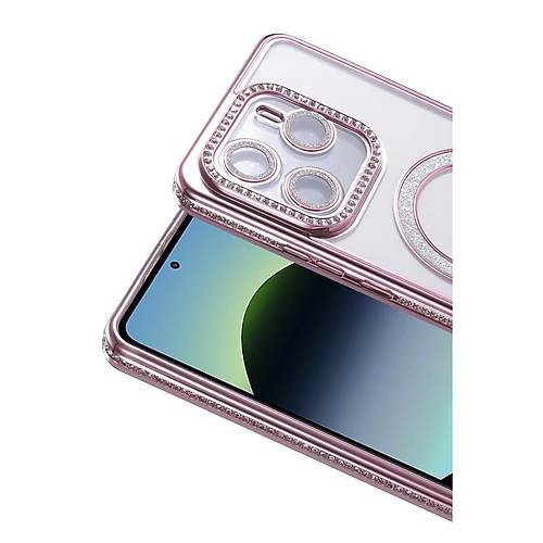 Redmi Note 14 4G Joke Simli Magneticsafe K�l�f - Pembe